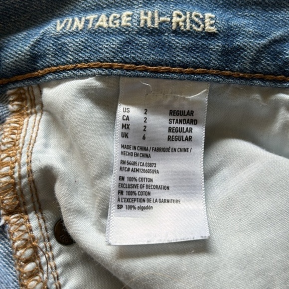 American Eagle Vintage Hi Rise Two Toned Jeans Size 2‎ - Picture 6 of 9